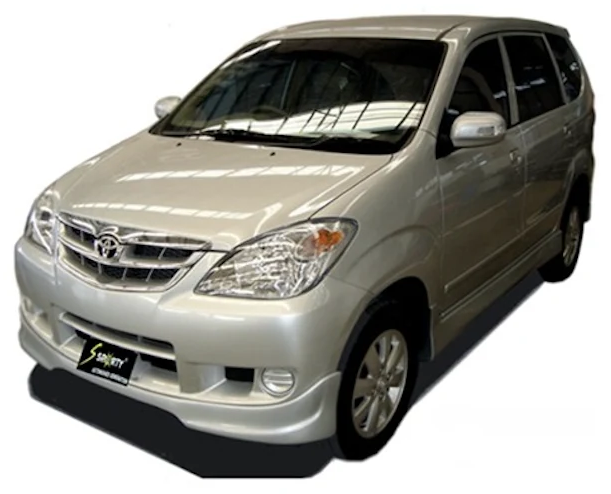 ชุดแต่ง AVANZA 2007 ภาพรถเต็มคันมุมหน้าจากต้นทาง S-Sporty