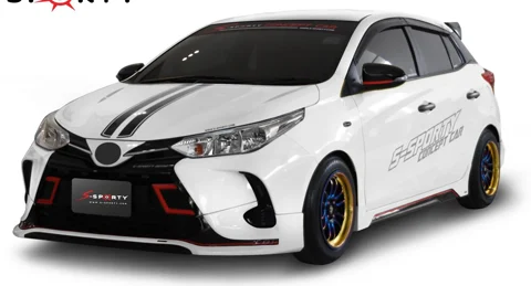 ชุดแต่ง Yaris Hatchback 2020 SPORT 1 ภาพรถเต็มคันมุมหน้าจากต้นทาง S-Sporty