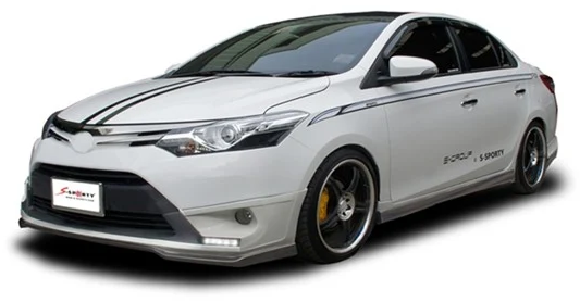 ชุดแต่ง VIOS 2014 – T2 ภาพรถเต็มคันมุมหน้าจากต้นทาง S-Sporty
