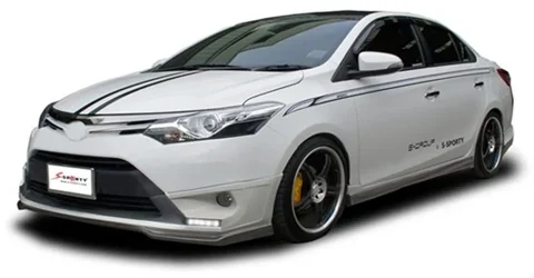 ชุดแต่ง VIOS 2014 – T2 ภาพรถเต็มคันมุมหน้าจากต้นทาง S-Sporty
