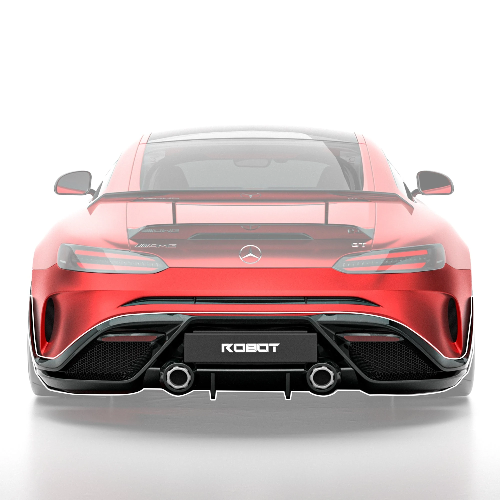กันชนหลัง FRP พร้อมดิฟฟิวเซอร์คาร์บอน Robot AMG GT C190 ภาพสินค้า 2