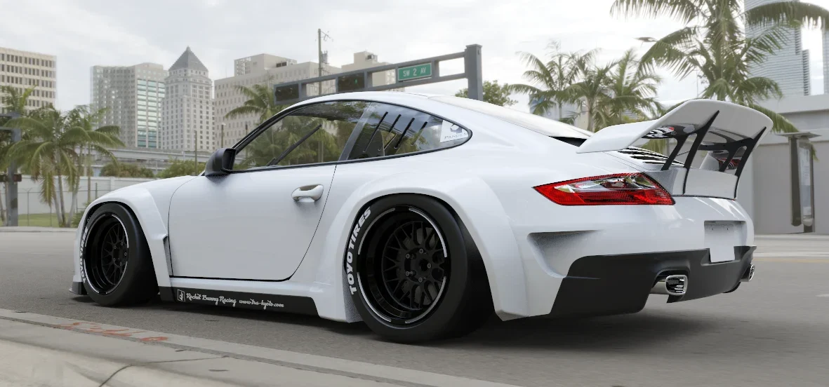 สเกิร์ตข้าง Rocket Bunny Racing PORSCHE 911 997 Non Turbo V1.0 ภาพสินค้าที่เลือก