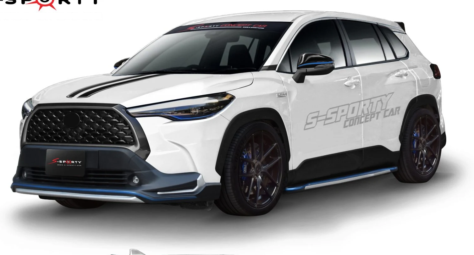 ชุดแต่ง COROLLA CROSS 2021 SPORT ภาพรถเต็มคันมุมหน้าจากต้นทาง S-Sporty