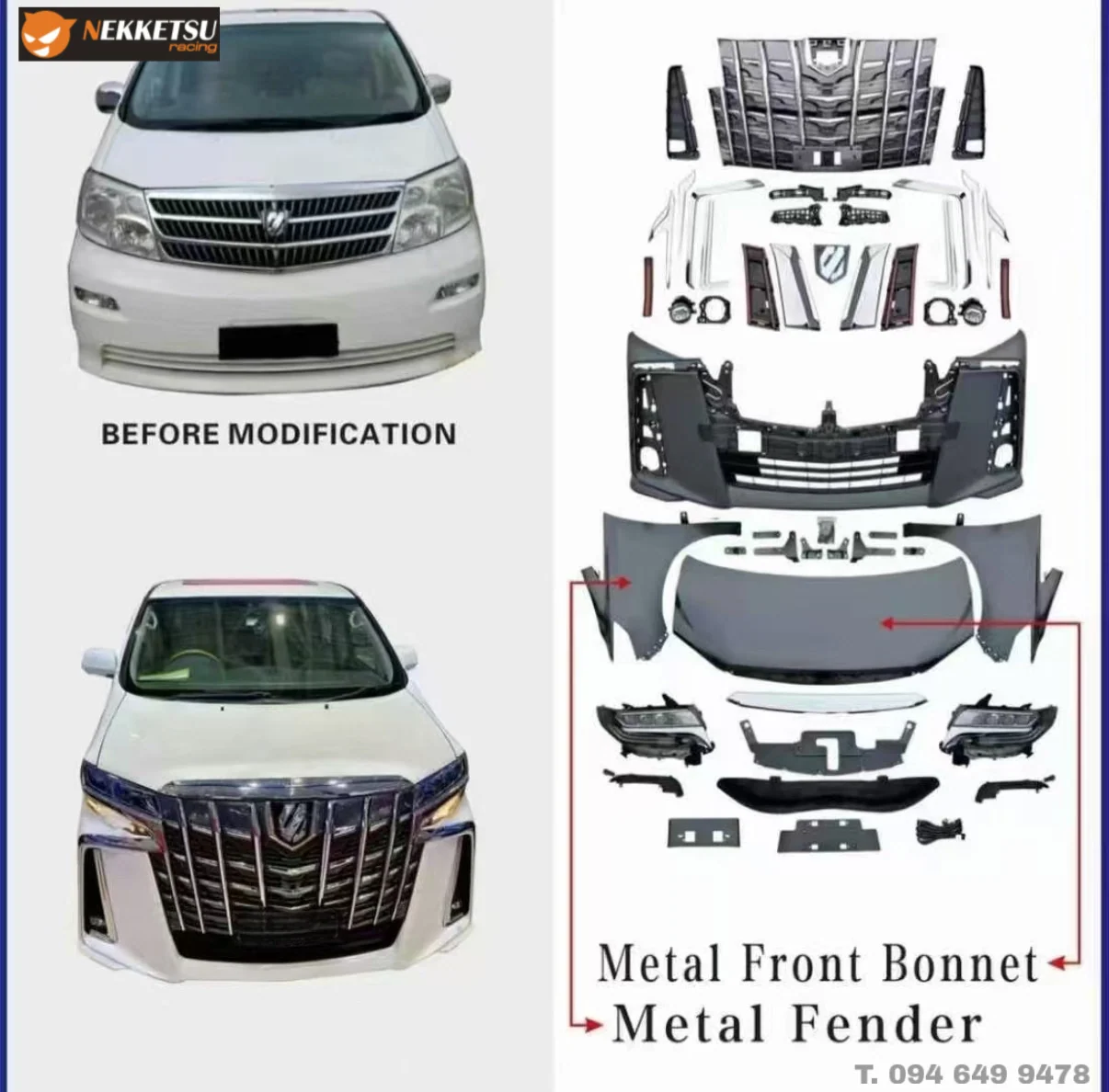 ชุดแต่ง Toyota Alphard AH10 2002 2008 หน้า Alphard 30