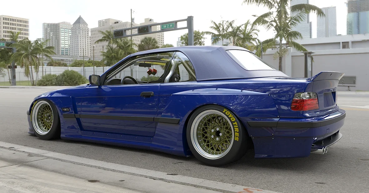 สปอยเลอร์ใต้กันชนหลัง (ชิ้นแยก) - V1.0 BMW E36 3 Series Pandem ภาพสินค้าที่เลือก
