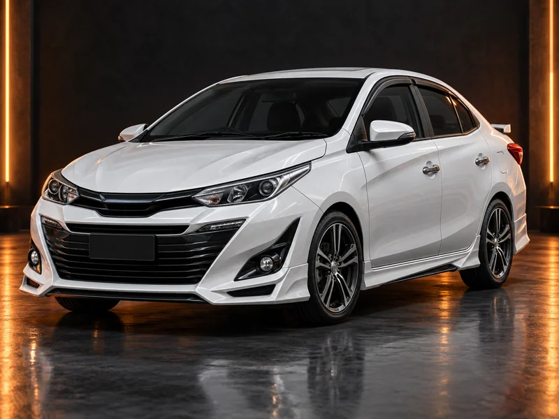 ภาพจำลองชุดแต่ง ชุดแต่ง Toyota Yaris Ativ 17 19 Rider มุมด้านหน้า สำหรับการนำเสนอ