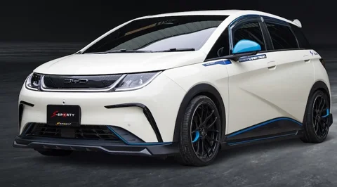 ชุดแต่ง BYD DOLPHIN – FS ภาพรถเต็มคันมุมหน้าจากต้นทาง S-Sporty