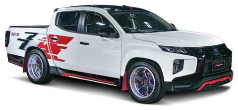 ชุดแต่ง TRITON 2021 RALLI ART – SPORT ภาพรถเต็มคันมุมหน้าจากต้นทาง S-Sporty