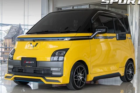 ชุดแต่ง Wuling Air EV ภาพรถเต็มคันมุมหน้าจากต้นทาง S-Sporty