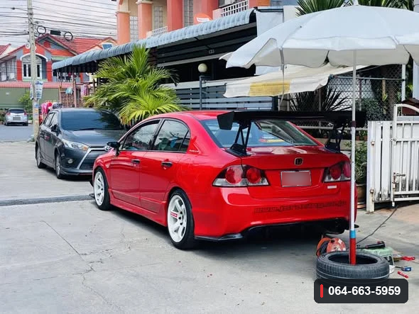 สปอยเลอร์ท้ายสองชั้น Honda Civic FD สูง 12 นิ้ว ภาพงานติดตั้งจากผู้ขาย