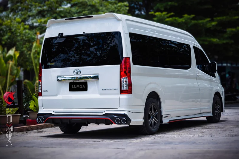 ชุดแต่ง Toyota Commuter 2019 สเกิร์ตหน้าสไตล์ Lumga (ลัมกา) 1 ชุด 4-6 ชิ้น - TOYOTA Bodykits Commuter 2020 & Bodykits Hiace ชุดแต่งรถ ภาพ 7