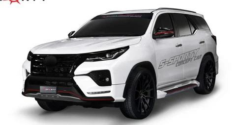 ชุดแต่ง FORTUNER 2021 – SPORT 1 ภาพรถเต็มคันมุมหน้าจากต้นทาง S-Sporty