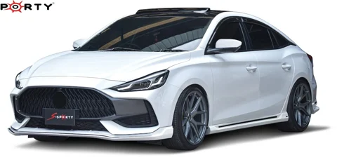 ชุดแต่ง MG5 2022 – S-SPORT ภาพรถเต็มคันมุมหน้าจากต้นทาง S-Sporty
