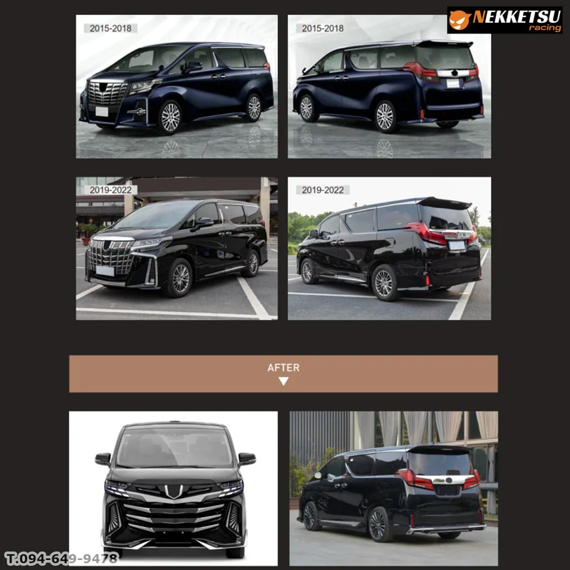 รูปชุดแต่ง ชุดแต่ง Toyota Alphard AH30 2015 2018 แปลงหน้า HAWK 40 ภาพที่ 2