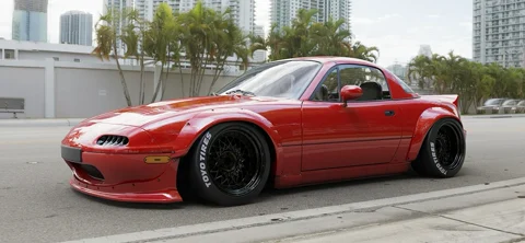 ลิ้นกันชนหน้า (ชิ้นแยก) - V1.0 MAZDA NA MX-5 Miata Rocket Bunny Racing ภาพสินค้า 1