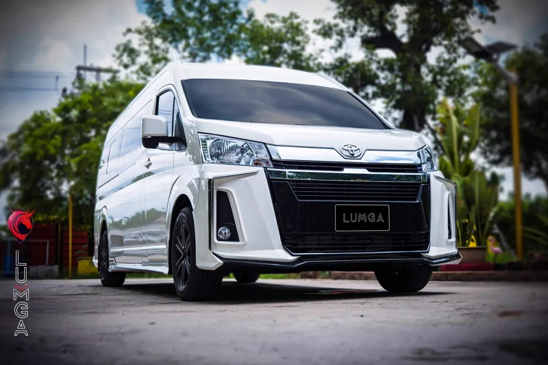 ชุดแต่ง Toyota Commuter 2019 สเกิร์ตหน้าสไตล์ Lumga (ลัมกา) 1 ชุด 4-6 ชิ้น - TOYOTA Bodykits Commuter 2020 & Bodykits Hiace ชุดแต่งรถ ภาพ 6