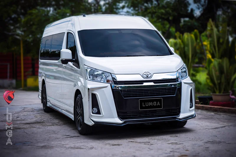 ชุดแต่ง Toyota Commuter 2019 สเกิร์ตหน้าสไตล์ Lumga (ลัมกา) 1 ชุด 4-6 ชิ้น - TOYOTA Bodykits Commuter 2020 & Bodykits Hiace ชุดแต่งรถ ภาพ 8