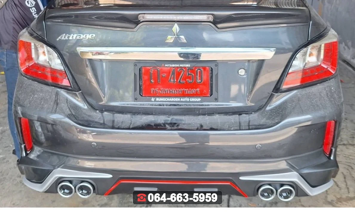 ชุดแต่ง MITSUBISHI Attrage สปอยเลอร์ Attrage แนบมีไฟ RiderM ภาพ 4