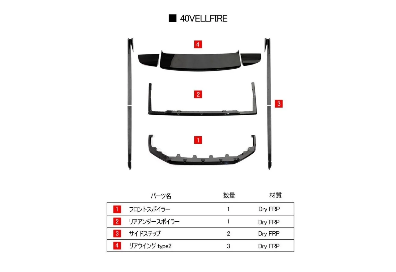 ชุดแต่ง TOYOTA 40VELLFIRE Executive Lounge/Z Premier ** Lip style AAHH4#W/TAHA4#W 2023/6- Rowen Japan ภาพ 12
