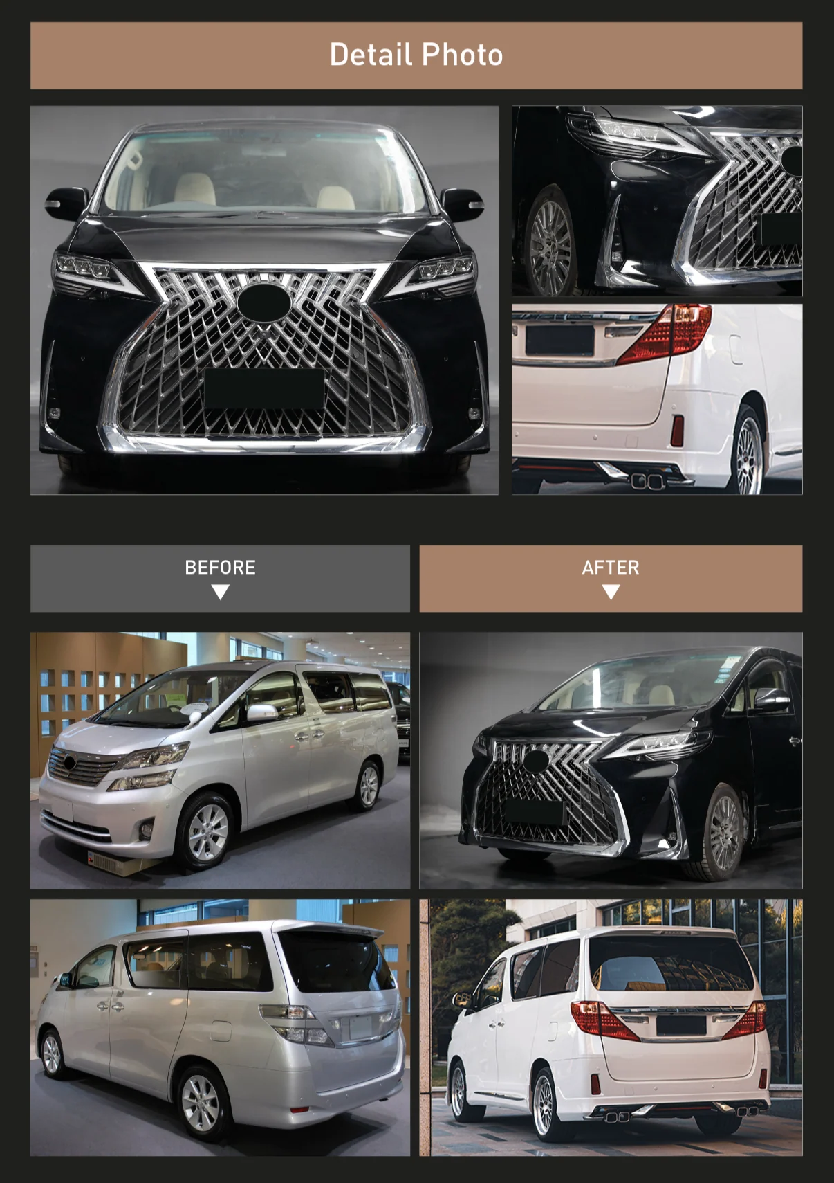 รูปชุดแต่ง ชุดแต่ง Toyota Vellfire20 2008 2010 Lexus LM ภาพที่ 2