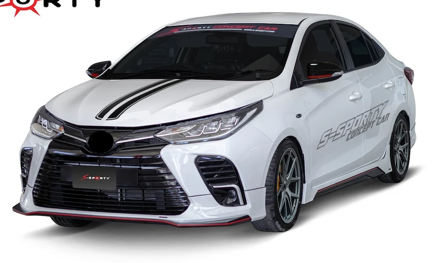 ชุดแต่ง TOYOTA ATIV 2021 – SPORT 1 ภาพรถเต็มคันมุมหน้าจากต้นทาง S-Sporty