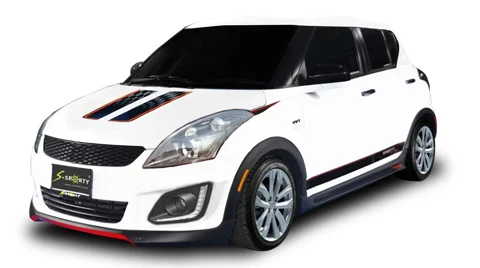 ชุดแต่ง Suzuki Swift 2014 SPORT II – RX II ภาพรถเต็มคันมุมหน้าจากต้นทาง S-Sporty