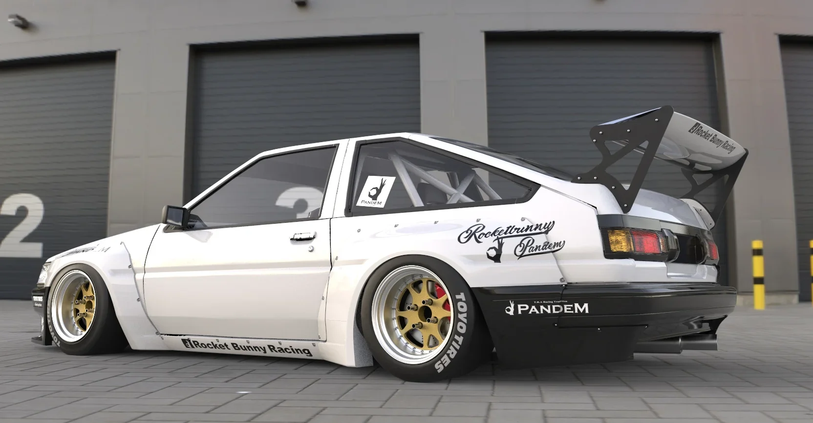 สปอยเลอร์ใต้กันชนหลัง Fender Spats (ชิ้นแยก) - V1.0 Toyota Corolla Levin AE86 [For Late Bumpers] Pandem ภาพสินค้าที่เลือก
