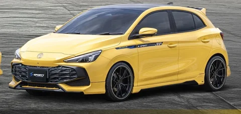 ชุดแต่ง MG 3 2024 – M PLUS ภาพรถเต็มคันมุมหน้าจากต้นทาง S-Sporty