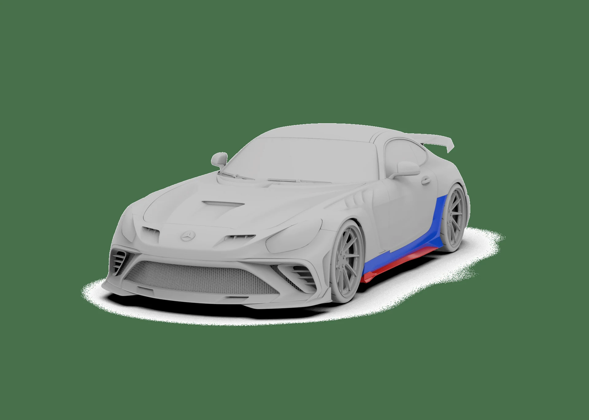 สเกิร์ตข้าง FRP พร้อมส่วนล่างคาร์บอน Robot AMG GT C190 ภาพสินค้า 3