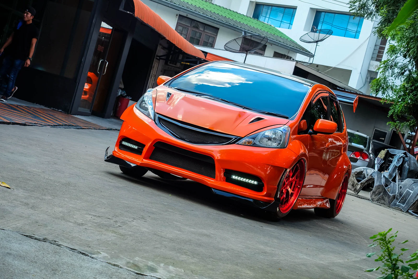 รูปชุดแต่ง ชุดแต่ง Honda Jazz GE 2008 2013 Wide Body V.1 ภาพที่ 3