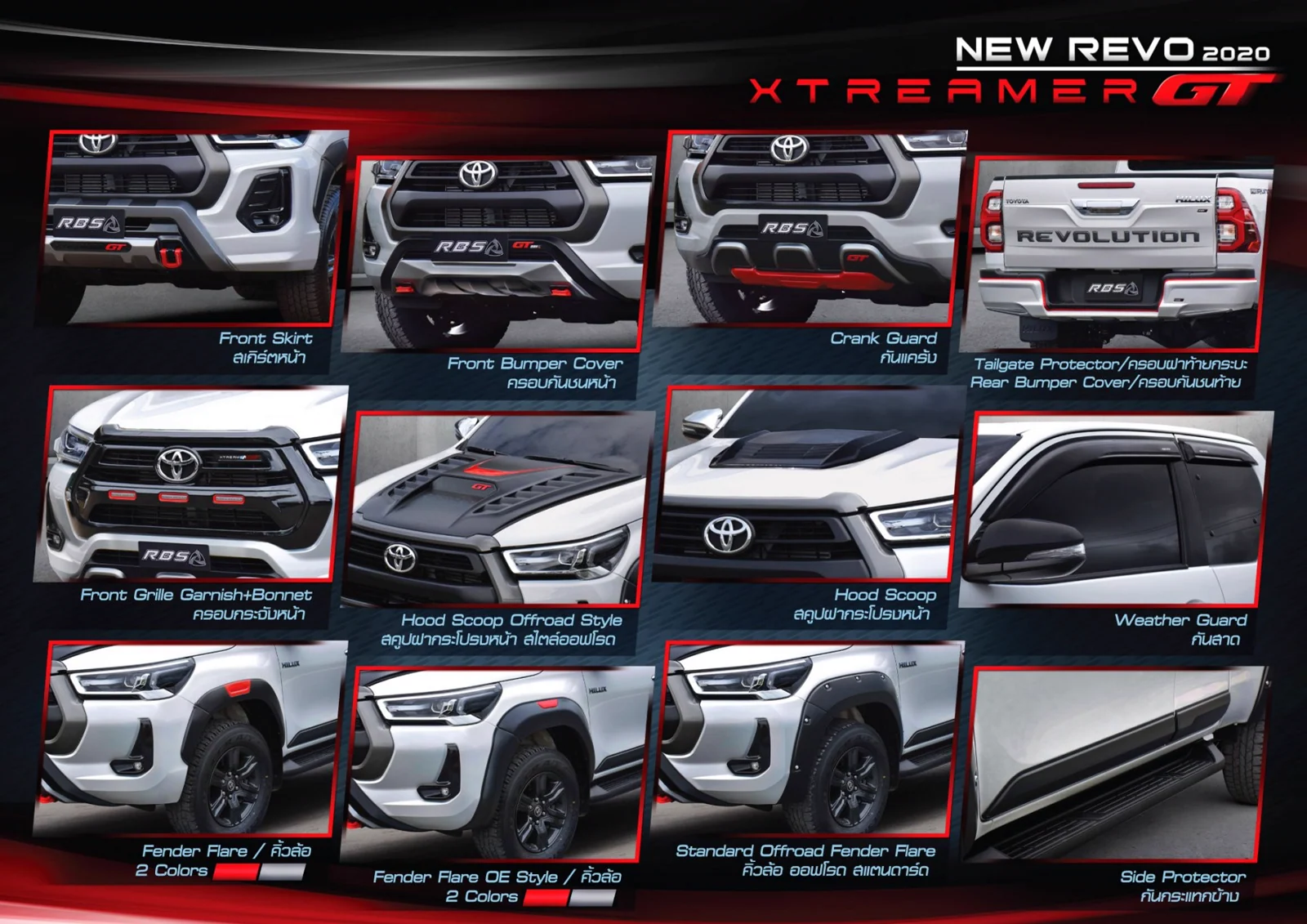 รูปชุดแต่ง ชุดแต่ง Toyota Hilux Revo 2020 2024 RB ภาพที่ 2