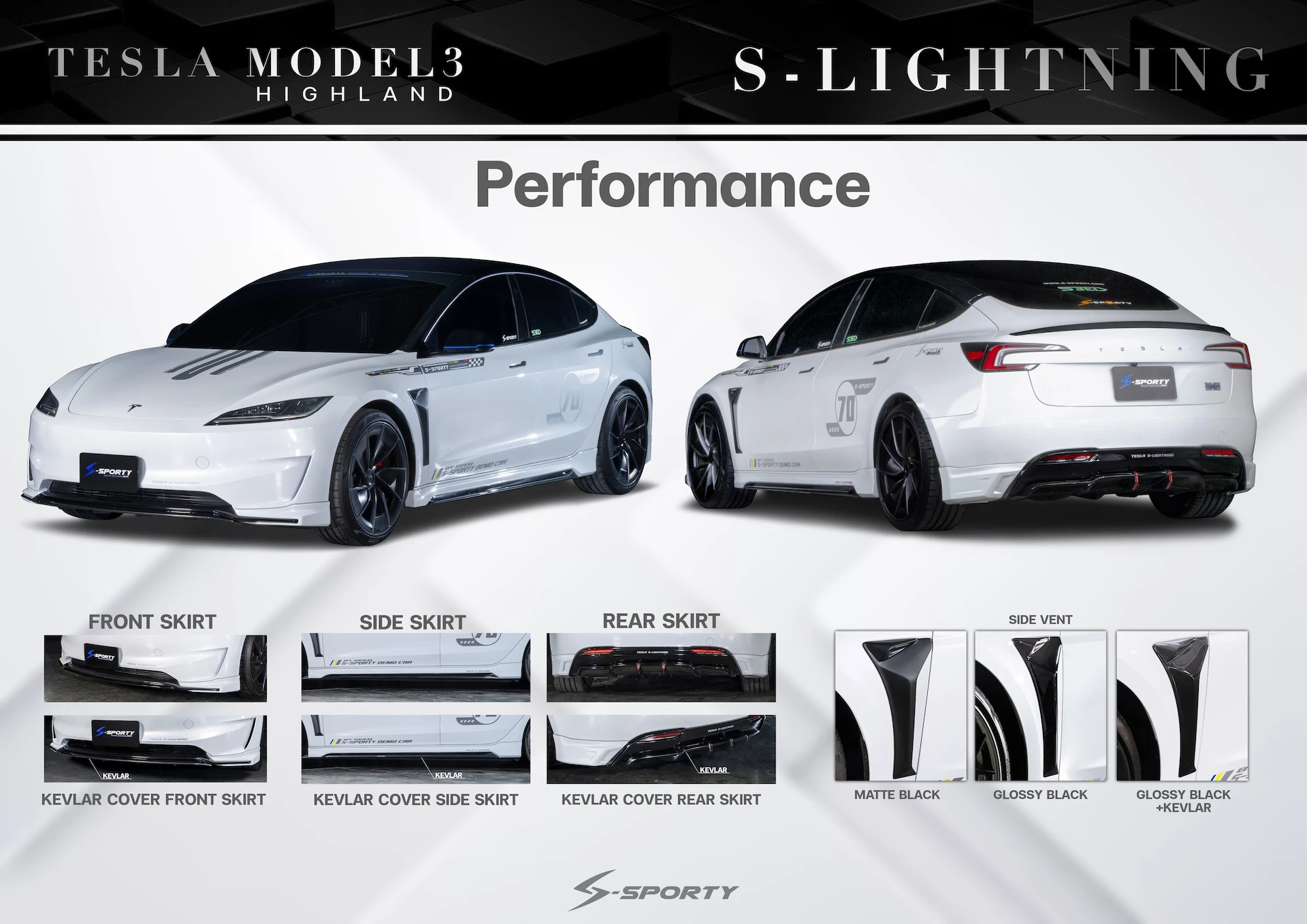 ชุดแต่ง Tesla Model 3 Performance S-LIGHTNING ภาพสินค้า 1