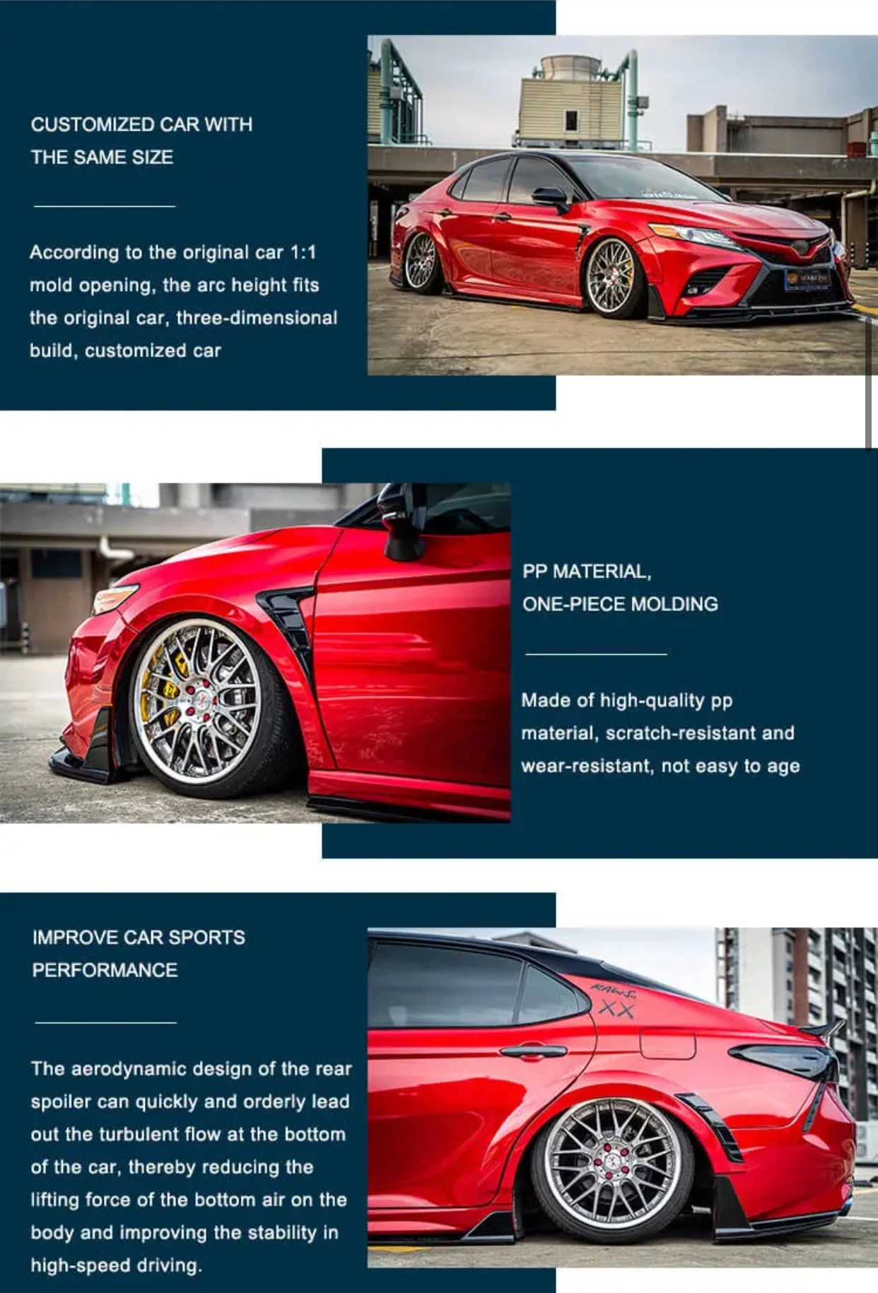 รูปชุดแต่ง ชุดแต่ง Toyota Camry 2018 2024 USA1 โป่งเย็บ ภาพที่ 4