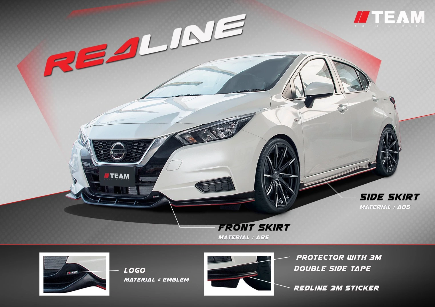 ชุดแต่ง NISSAN ALMERA WILD 2021 V.1 ( 2 PIPE) ภาพที่ 3