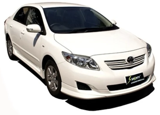 ชุดแต่ง ALTIS 2008 – SI ภาพรถเต็มคันมุมหน้าจากต้นทาง S-Sporty