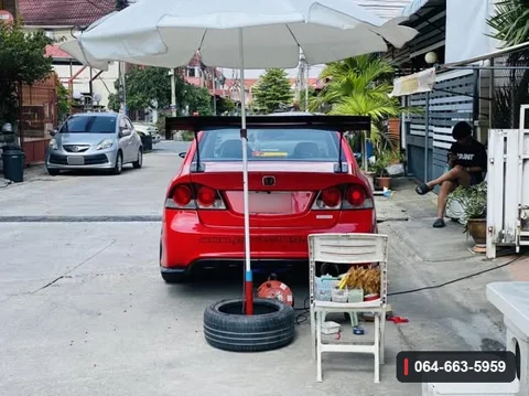 สปอยเลอร์ท้ายสองชั้น Honda Civic FD สูง 12 นิ้ว ภาพงานติดตั้งจากผู้ขาย