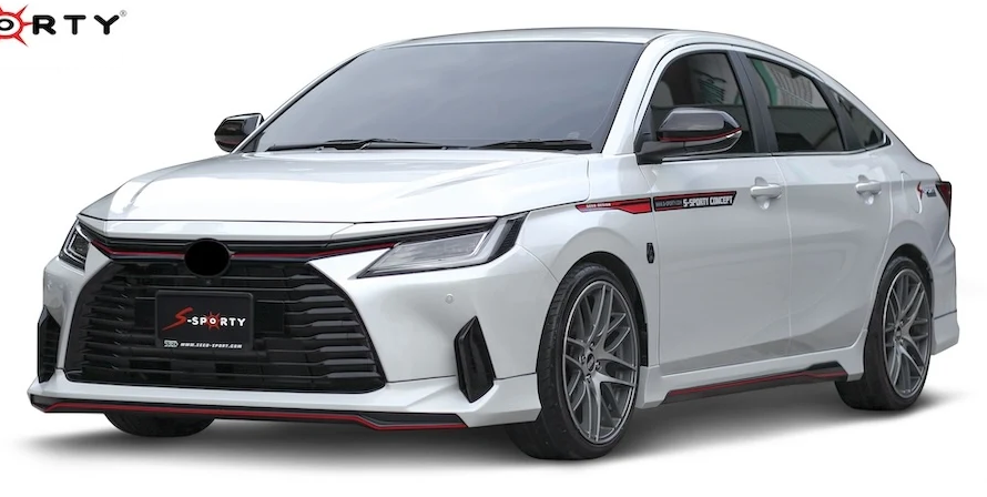 ชุดแต่ง TOYOTA ATIV 2022-SPORT ภาพรถเต็มคันมุมหน้าจากต้นทาง S-Sporty