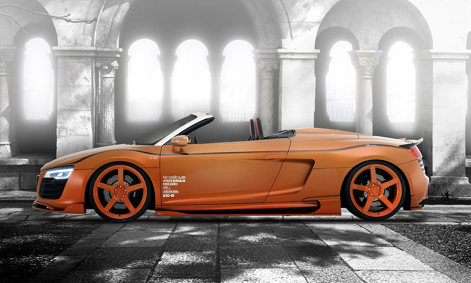 ชุดแต่ง Audi R8 Spyder/Coupe facelift 5.2(V10) 42CTYF 2013.04~2016.06 Rowen Japan ภาพ 12