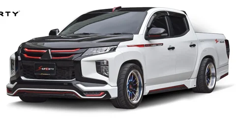 ชุดแต่ง TRITON 2022 – SPORT X (ตัวเตี้ย) ภาพรถเต็มคันมุมหน้าจากต้นทาง S-Sporty