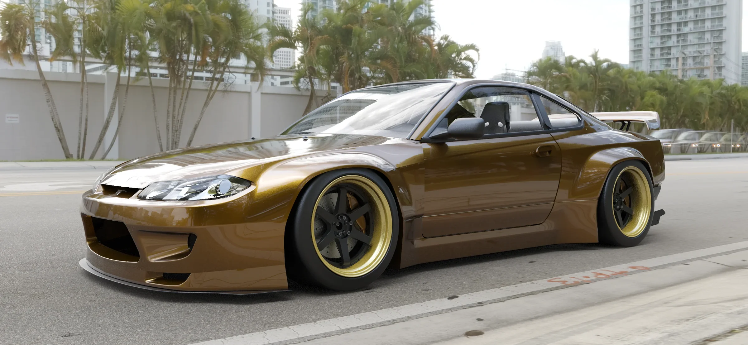 ชุดแต่งไวด์บอดี้ - V2.0 NISSAN Silvia [S15] + Mid-Rise Wing Pandem ภาพสินค้าที่เลือก