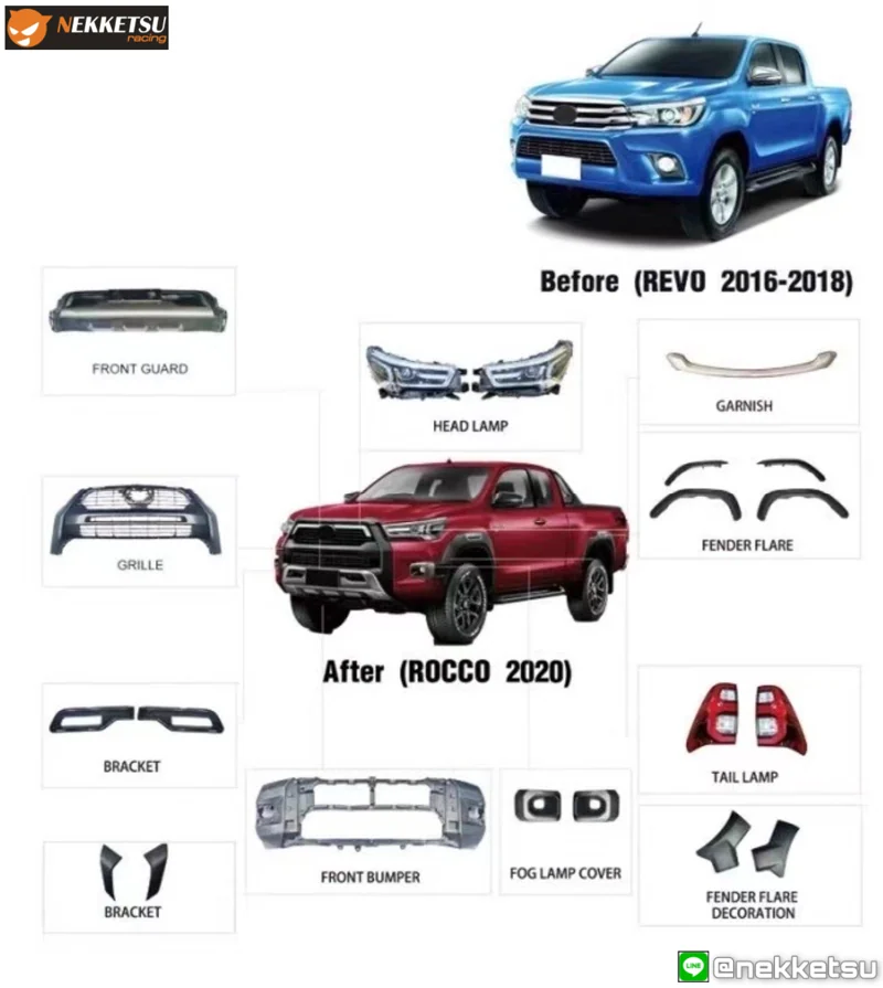 รูปชุดแต่ง ชุดแต่ง Toyota Hilux Revo 2015 2019 แปลงหน้าเป็น 2020 Rocco 2020 ภาพที่ 1