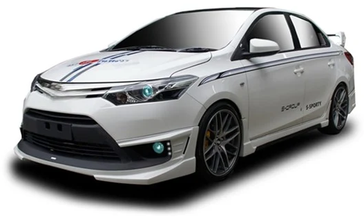 ชุดแต่ง VIOS 2014 – S3 ภาพรถเต็มคันมุมหน้าจากต้นทาง S-Sporty