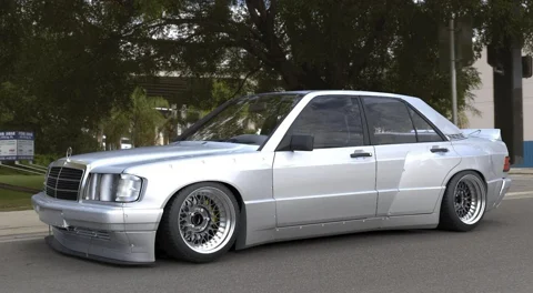 ลิ้นกันชนหน้า (ชิ้นแยก) - V1.0 MERCEDES 190E [W201] Pandem ภาพสินค้า 1