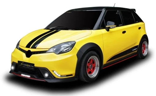 ชุดแต่ง MG3 2016 – M1/M2/M3 ภาพรถเต็มคันมุมหน้าจากต้นทาง S-Sporty