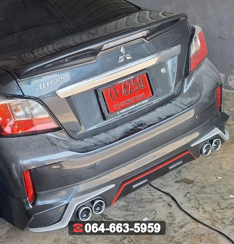 ชุดแต่ง MITSUBISHI Attrage สปอยเลอร์ Attrage แนบมีไฟ RiderM ภาพ 6