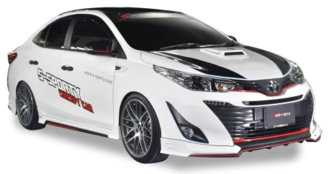 ชุดแต่ง TOYOTA ATIV 2019 – SPORT 1 ภาพรถเต็มคันมุมหน้าจากต้นทาง S-Sporty