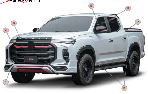 ชุดแต่ง MG EXTENDER 2021 – SPORT 1 PLUS(ตัวสูง) ภาพรถเต็มคันมุมหน้าจากต้นทาง S-Sporty