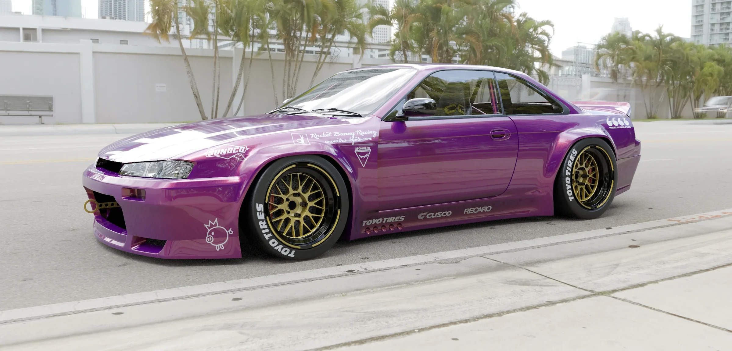 ชุดแต่งไวด์บอดี้ - V3.0 NISSAN Silvia [S14] + สปอยเลอร์ทรง Duck Tail Pandem ภาพสินค้าที่เลือก