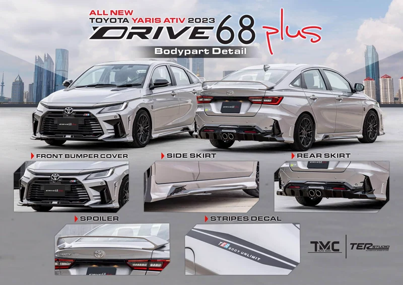 รูปชุดแต่ง ชุดแต่ง Toyota Yaris Ativ 24 26 Drive68 4ประตู Yaris Ativ Drive 68 Plus ภาพที่ 1
