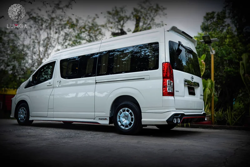 ชุดแต่ง Toyota Commuter 2019 สเกิร์ตหน้าสไตล์ Lumga (ลัมกา) 1 ชุด 4-6 ชิ้น - TOYOTA Bodykits Commuter 2020 & Bodykits Hiace ชุดแต่งรถ ภาพ 14